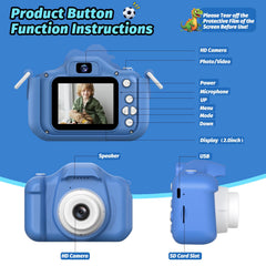 Cimizi dinosaur kids camera showing selfie mode and fun filters