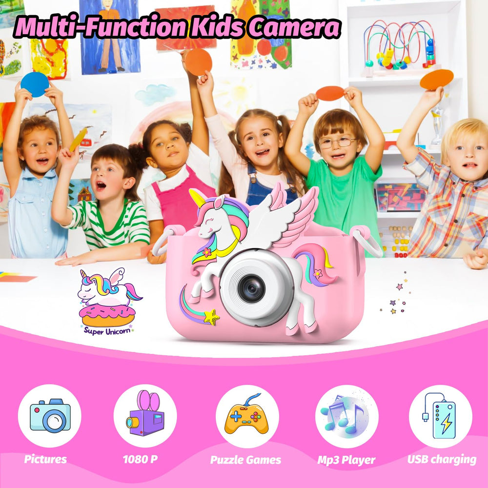 Cimizi Kids Camera includes 32GB SD card for instant storage of memories.