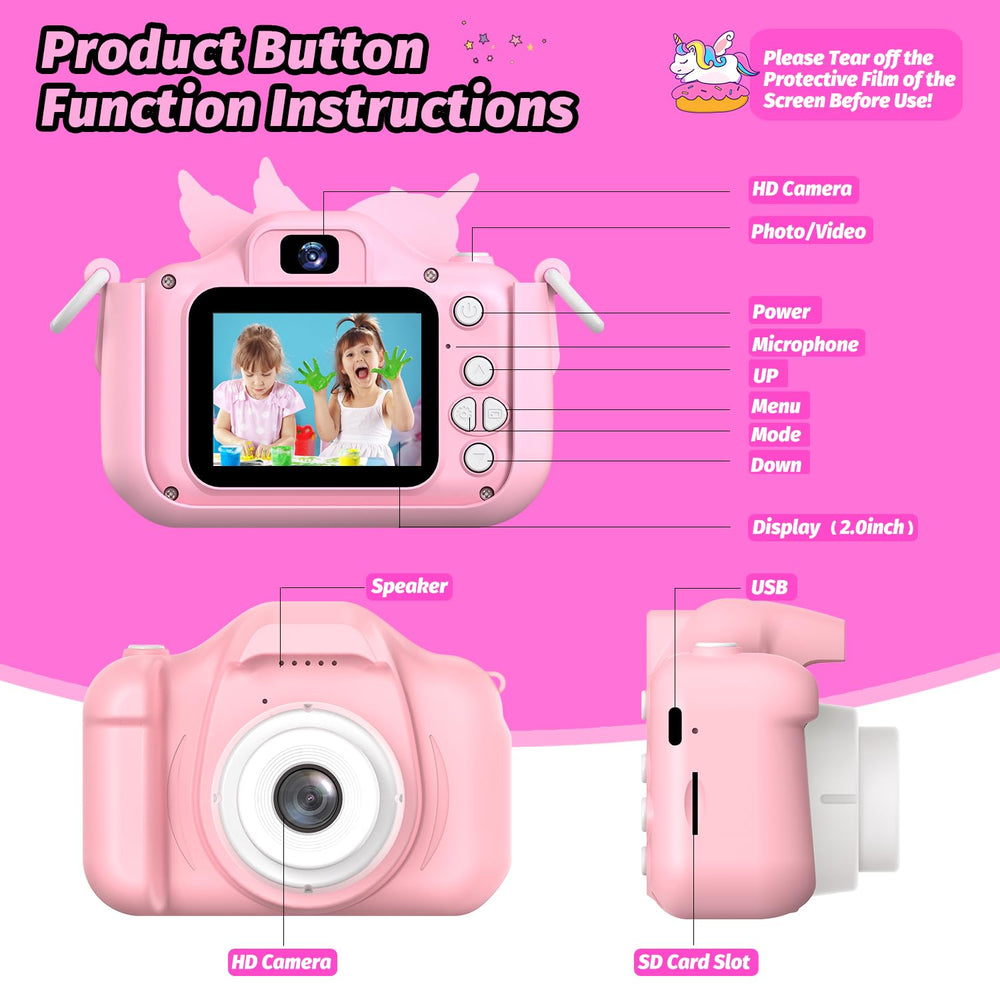Cimizi Kids Camera USB charging cable keeps power ready for adventures.