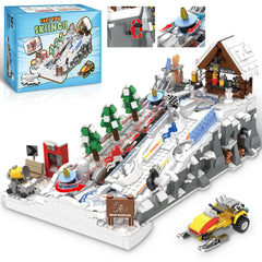 CinamixBrax Winter Ski Resort top view shows the full playset for creative building.