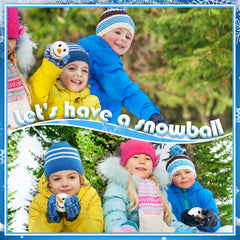 Cindeer snowman stress ball set at party decor for festive mood.