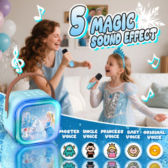 CINKOLA Kids princess microphone side view showing compact design for travel.