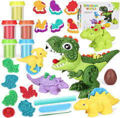 Cinne dinosaur color dough set with molds inspires imaginative play and fine motor skills.