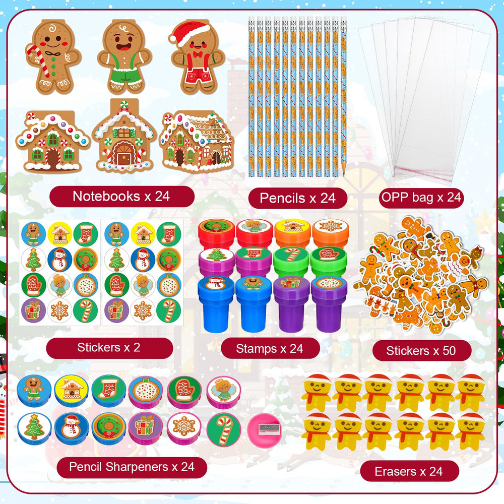 Cinrobiye Stamps and tree-shaped sharpeners for crafts and learning.