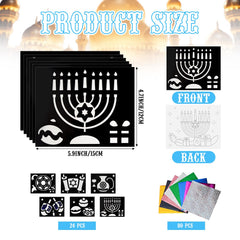 Cinrobiye 80 colorful foil sheets for sparkling Hanukkah crafts and DIY decorations.