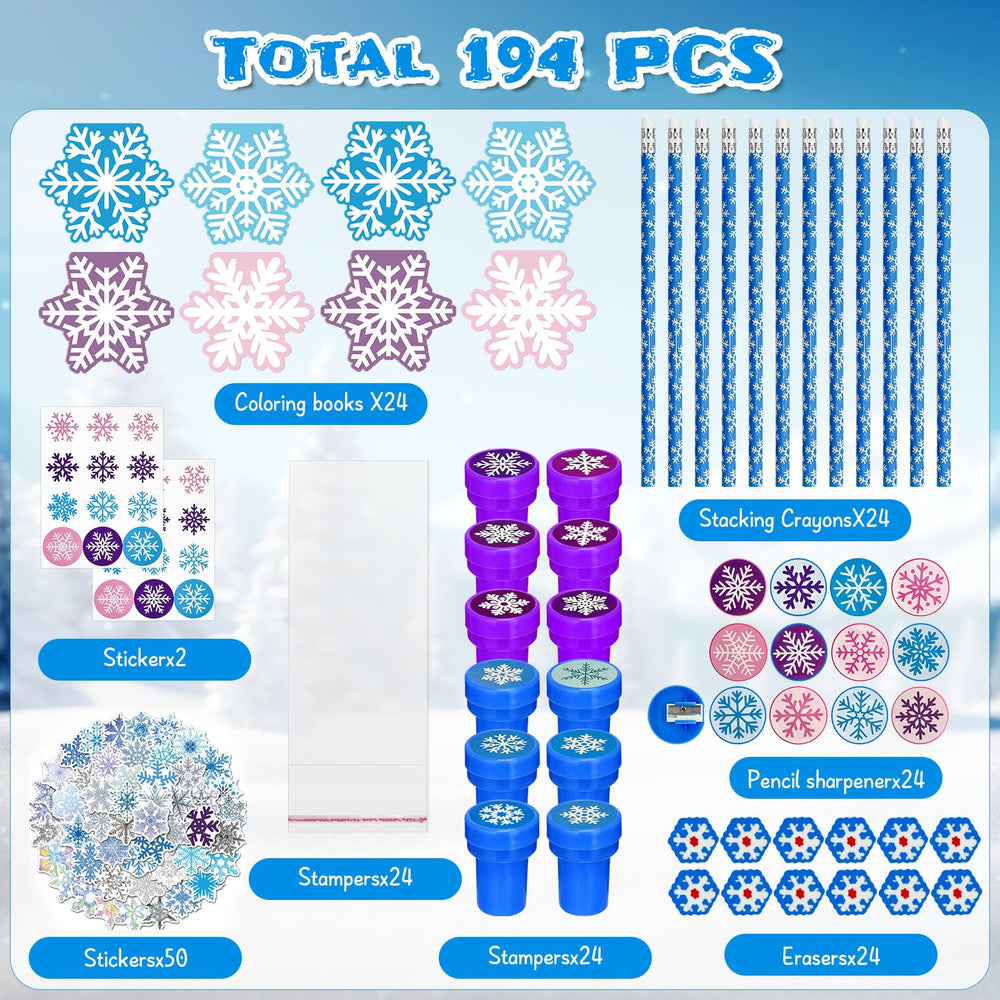 Cinrobiye Snowflake round stickers for notebooks and rewards