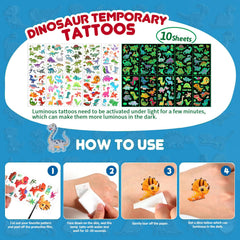 CIRDOTSH dino tattoo stickers offer removable body art for games