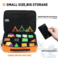Ciseret Speed Cube Storage adjustable dividers tailor fit for shapes.