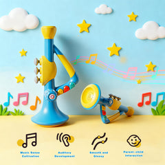 CisyJayor safe-material trumpet features rounded edges for worry-free play indoors or outdoors.