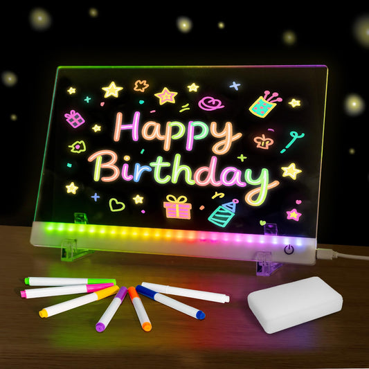 Civan LED drawing board with colors lights up kids' doodles and learning.