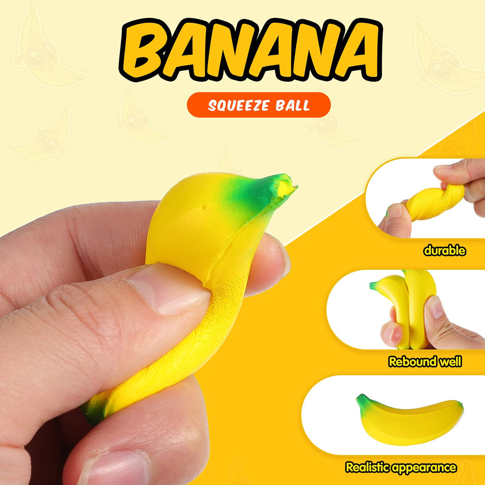 Civaner banana-stretchy-toy-pack-6 invites squeezing during meetings or study sessions for subtle focus.