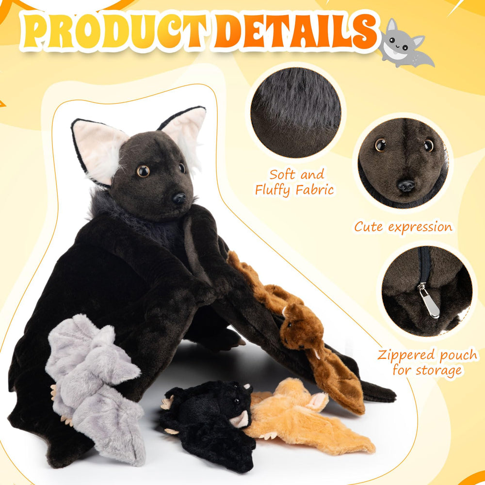 Civaner black baby bat plush 5-inch a cute travel companion.