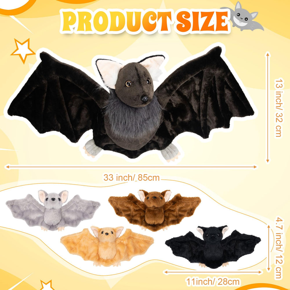 Civaner gray baby bat plush 5-inch ideal for cuddling on the go.