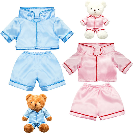 Civaner bear clothes blue-pink pajamas for 12-16 inch bears, cozy pretend play