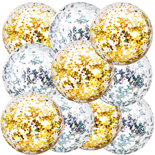 Civaner glitter beach ball gold 16 inch sparkles for pool parties.