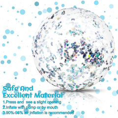 Civaner inflated 24-inch ball with silver sequins ideal for pool parties and outdoor fun
