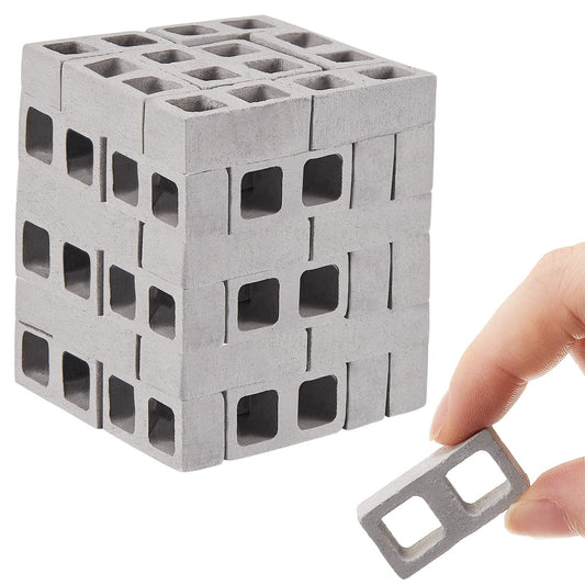 Civaner mini bricks grey square front view for detailed dollhouse walls
