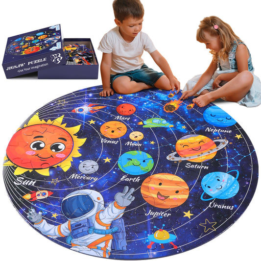 Civaner Solar System floor puzzle in giant circle for group learning