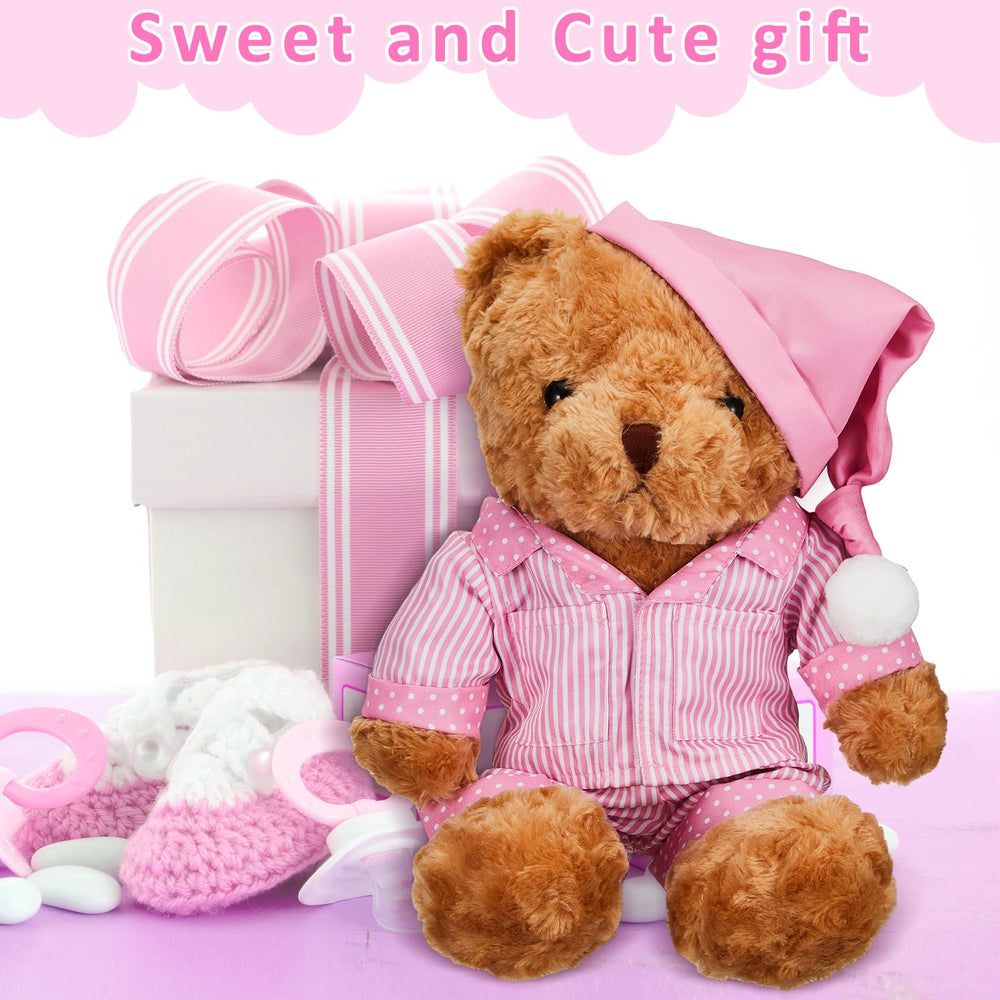 Civaner Stripe Bear Clothes room decor, bright pink accent for shelves