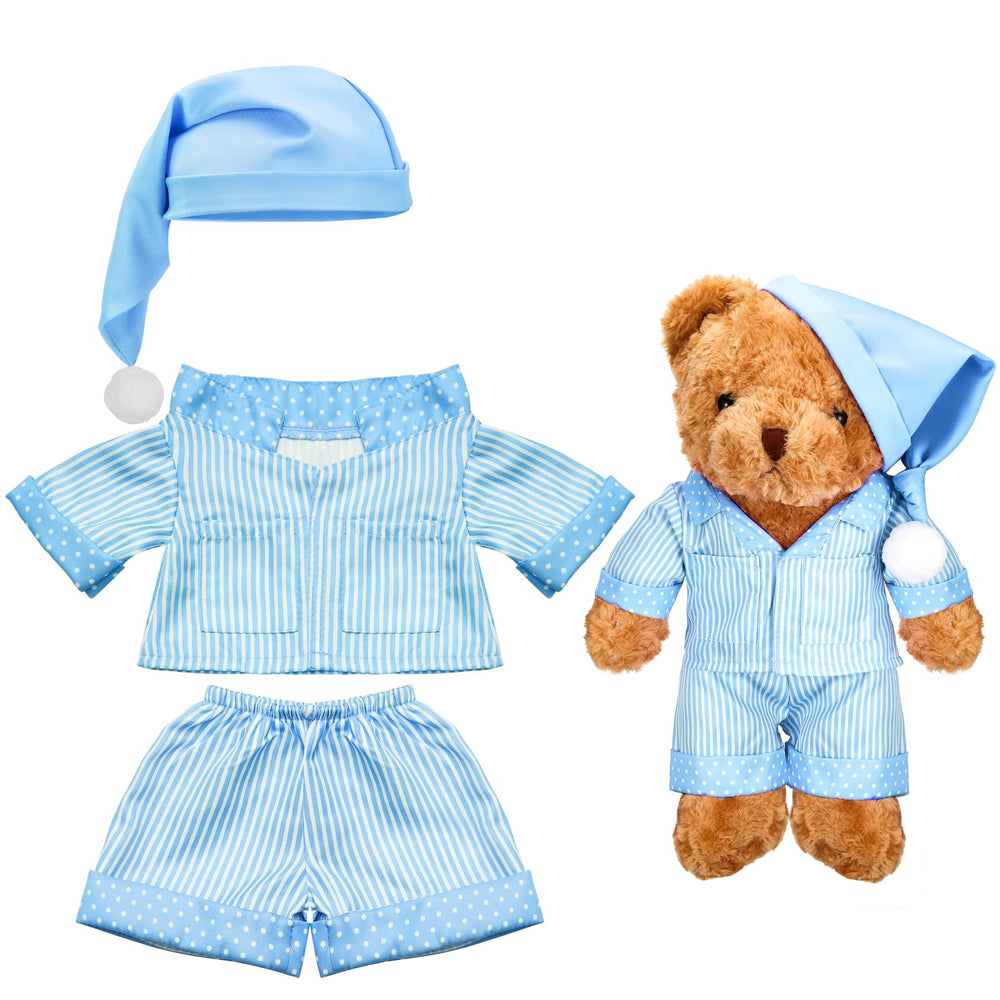 Civaner stripe bear clothes set on a 12–16 inch bear for a charming look.