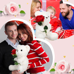 Bright eyes and rose accent add romantic charm to any decor