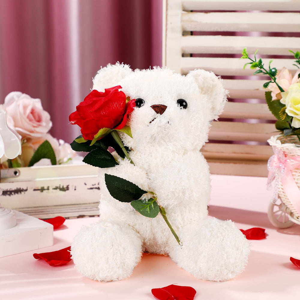 Closeup of the soft white plush fur and bright eyes for cozy hugs