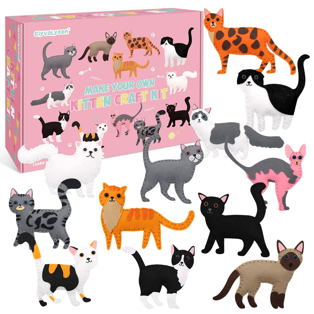 CiyvoLyeen cat sewing kit contents for beginners, materials included to spark creative projects.