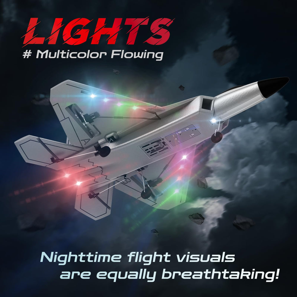 CKYSCHN F22 RC plane with two batteries for extended flight sessions