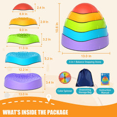 CL FUN Textured stepping stones with rubber pads for stable indoor play