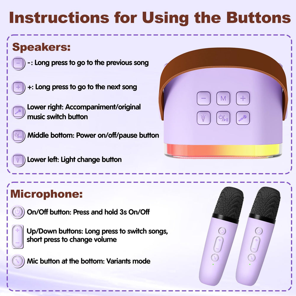 CL FUN mini karaoke machine kid-friendly controls for easy use