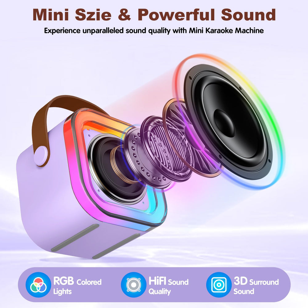 CL FUN mini karaoke machine purple casing adds playful style