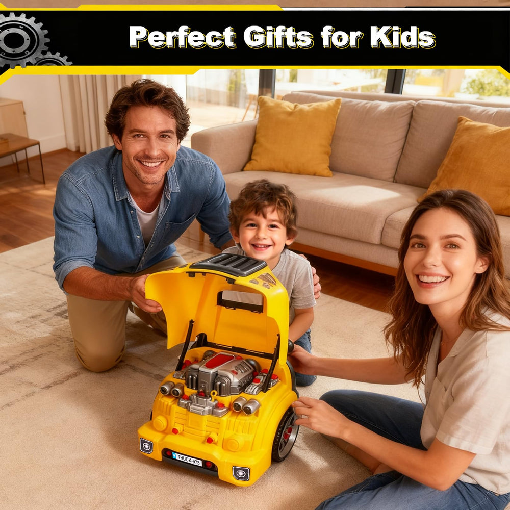 CL FUN truck engine toy storage compartment keeps parts organized during play