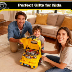 CL FUN truck engine toy storage compartment keeps parts organized during play