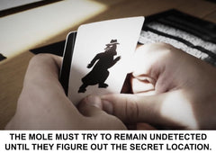 Clarendon Games The Mole question cards prompting interrogation