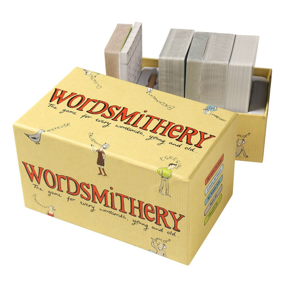 Clarendon Games Wordsmithery portable box makes travel-friendly family play easy