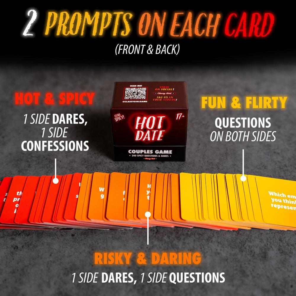 Closeup of Classy Girl Hot Date dares highlighting flirtatious challenges.