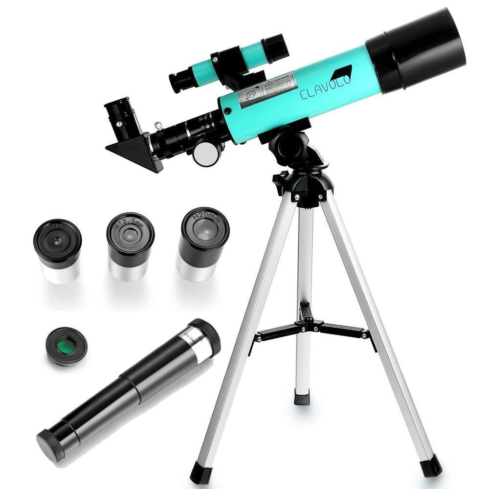 CLAVOLO refractor telescope with finder scope for quick target tracking and bright views.