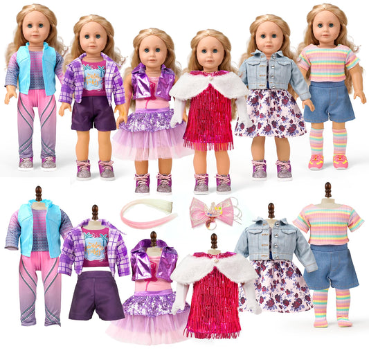 Clbaby 18-inch doll clothes set collection for versatile, imaginative play.