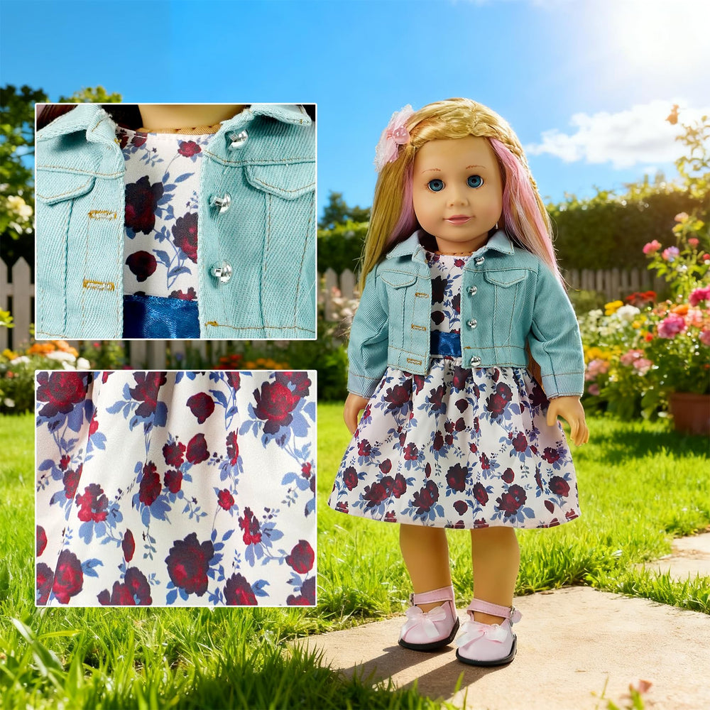 Clbaby 18-inch doll sparkly skirt catches light for party moments.