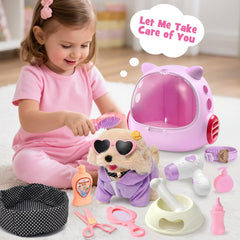 Cleboen grooming-tools-and-mirror set supports realistic grooming play