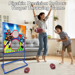 Clemas Throwing Target Game inflatable-footballs highlight versatile throwing on any surface.