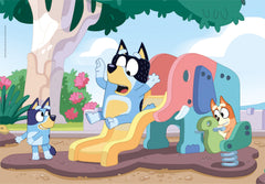 Bluey puzzle completed size about 48.5 by 33.5 cm for display