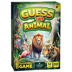 Clever Fox Play Guess The Animal card set with colorful illustrations for learning.