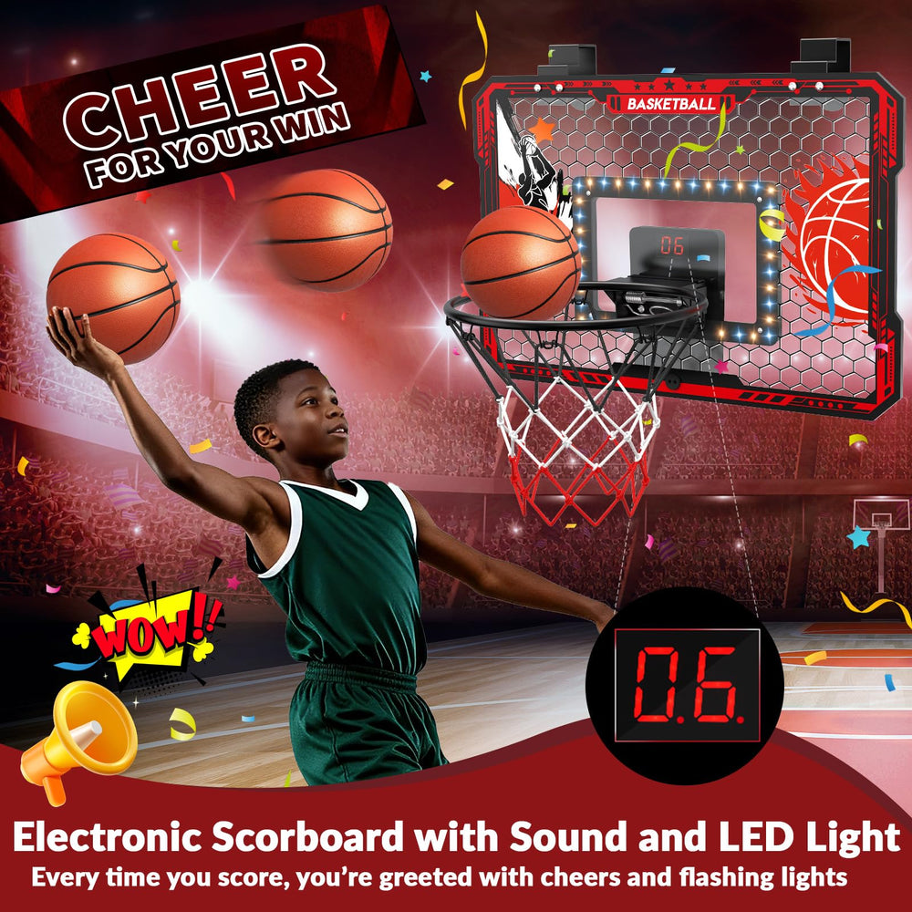 CL FUN indoor hoop with LED scoreboard highlights every successful shot