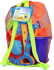 Click N' Play 18-piece bucket with sifter for organized sand play outdoors
