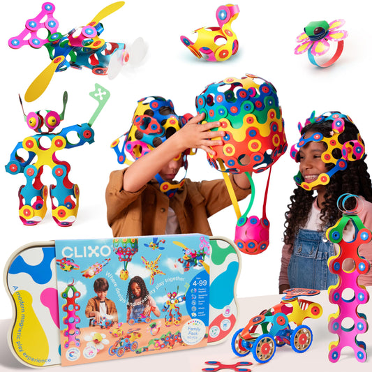 Clixo Friendship Pack with 150 pieces for family creativity and collaborative play.