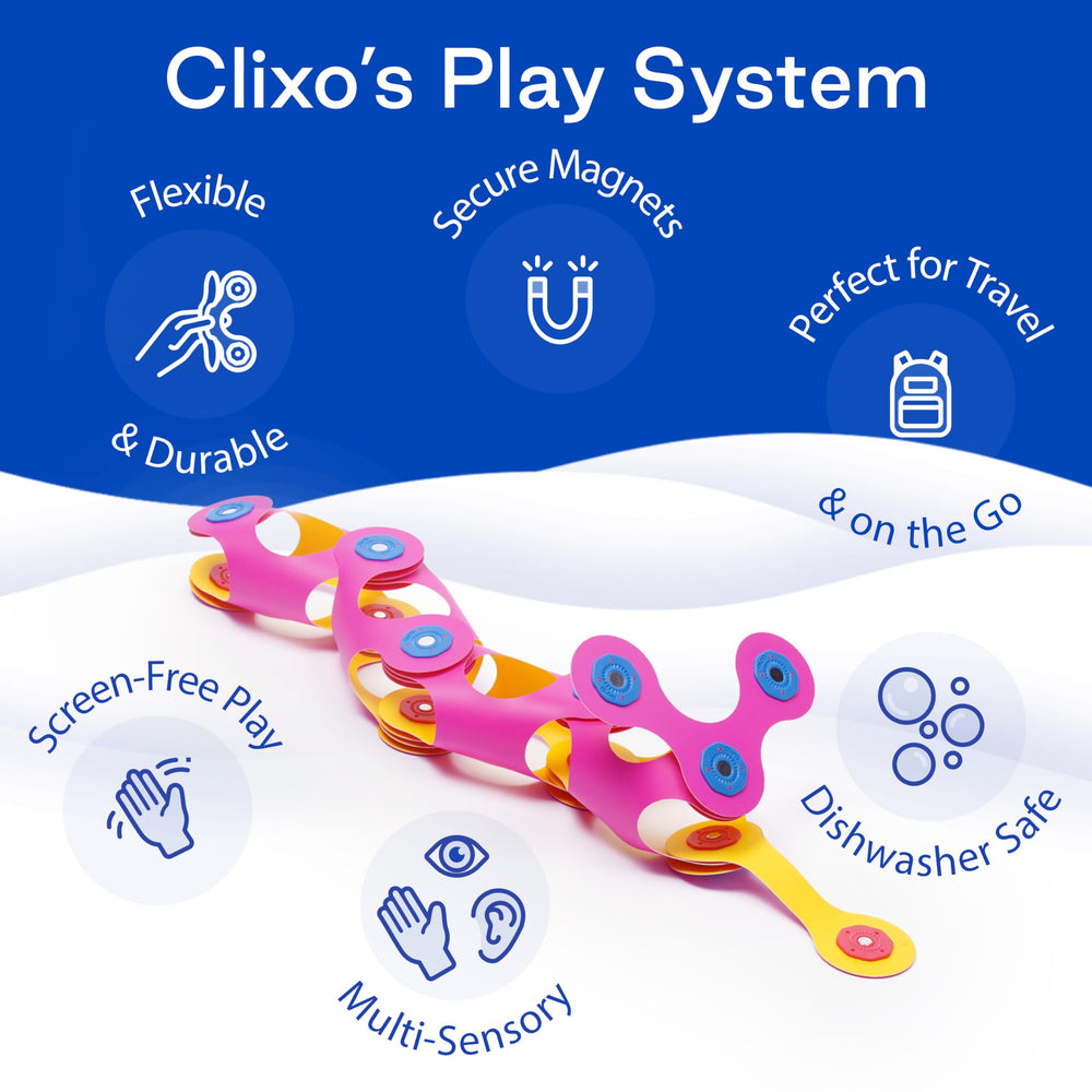 Clixo Itsy STEAM-friendly exploration sparks curiosity through hands-on challenges.
