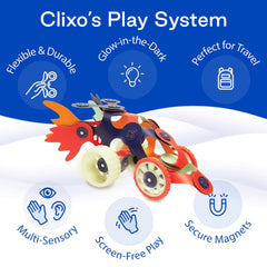 Clixo Mars Rover Pack safety standards ensure kid-friendly, non-toxic construction.