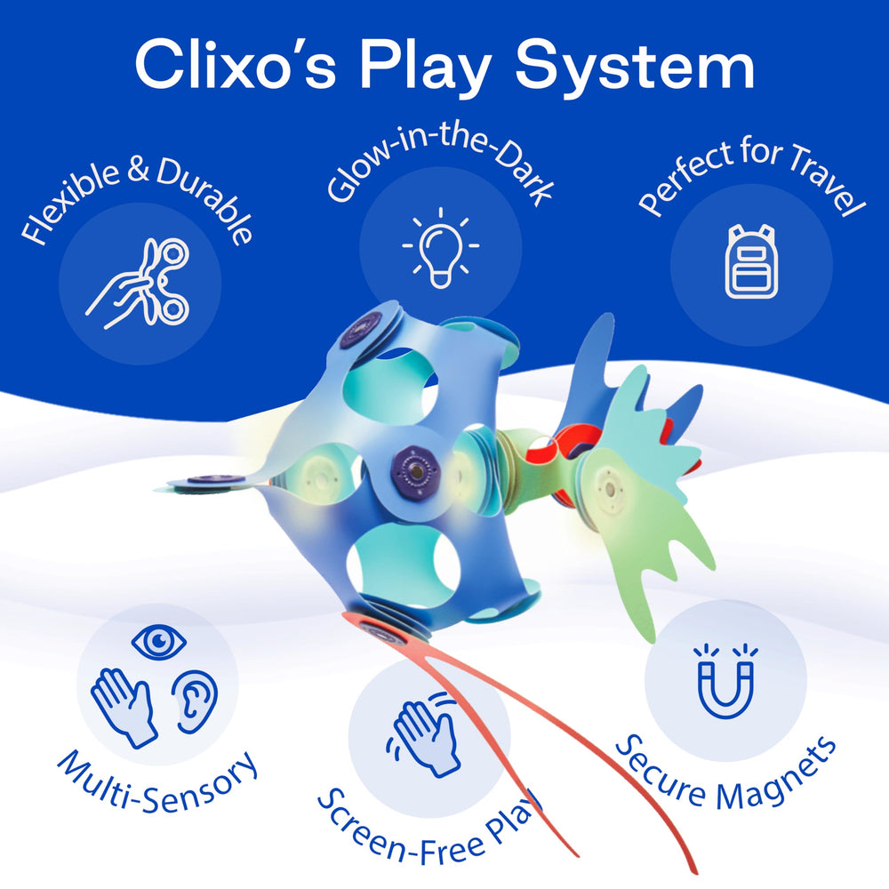 Clixo Ocean Creatures Pack safe, durable materials ensure lasting, non-toxic play.