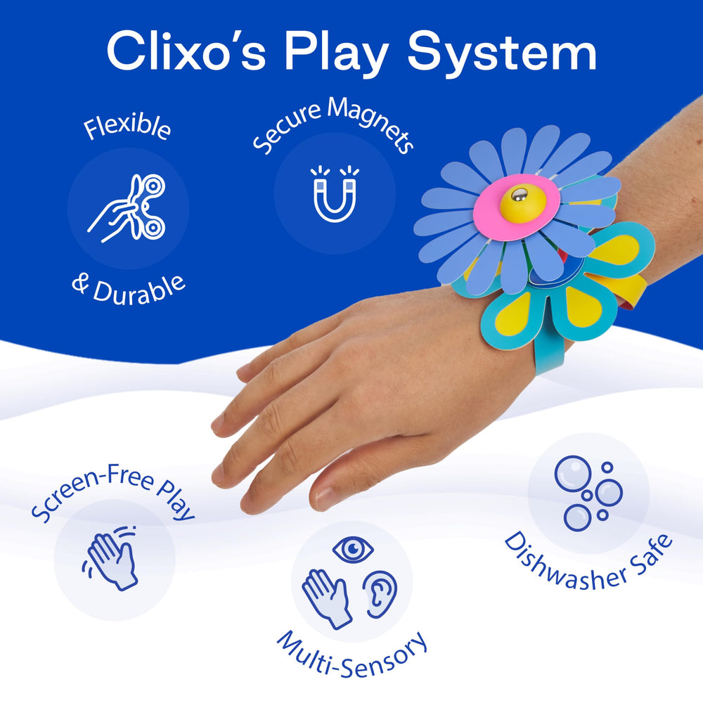 Clixo Rainbow Max uses durable, BPA-free materials for everyday exploration.